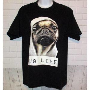 Pug Life T Shirt  Small Black Cotton